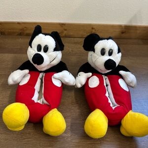 Vintage Walt Disney Mickey Mouse‎ Slippers Size 9/10 Plush House Shoes Women’s